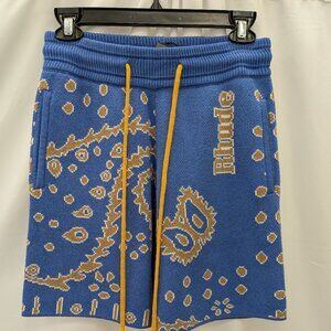 Rhude Bandana-Intarsia Knit Shorts Size S
